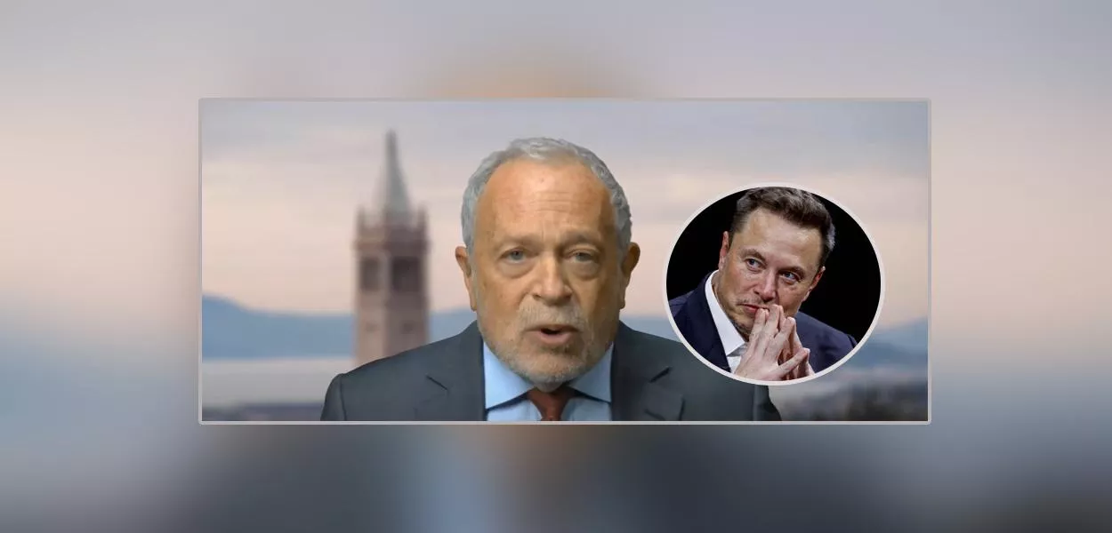 Robert Reich (à esq.) e Elon Musk