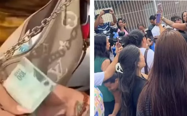 Irmã de Deolane Bezerra dá notas de R$ 100 a fã em porta de presídio: 'ela vê tudo o que vocês estão fazendo aqui' (vídeo)