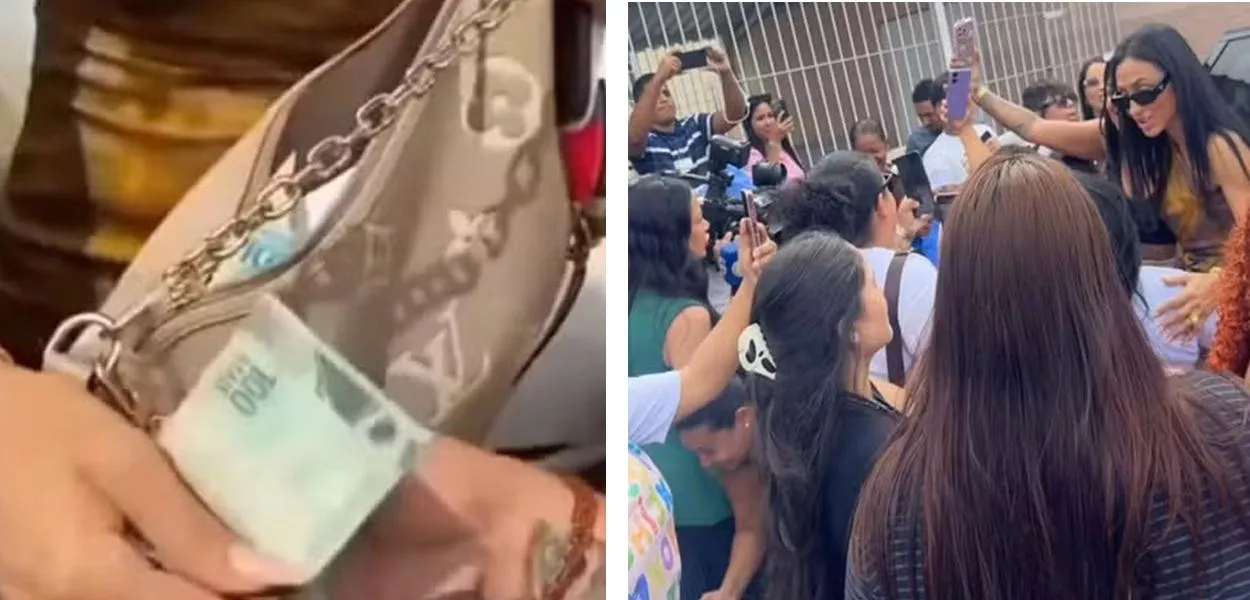 Dinheiro e Deolane Bezerra deixando a prisão em Pernambuco