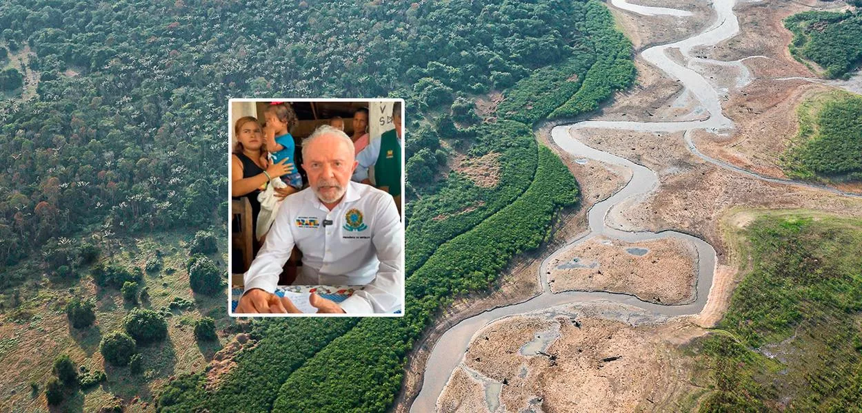 Lula no Amazonas, e uma foto aérea da cidade de Manaquiri (AM)