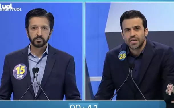 Ricardo Nunes e Pablo Marçal bateram boca durante o debate desta terça-feira