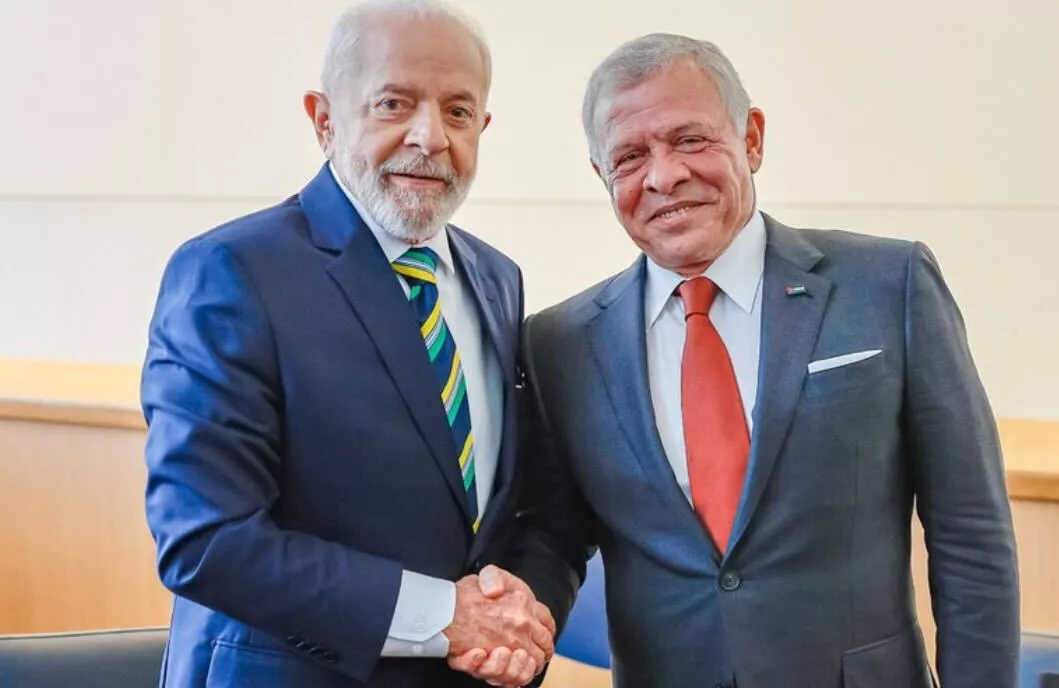 O presidente Lula e o Rei Abdullah II, da Jordânia
