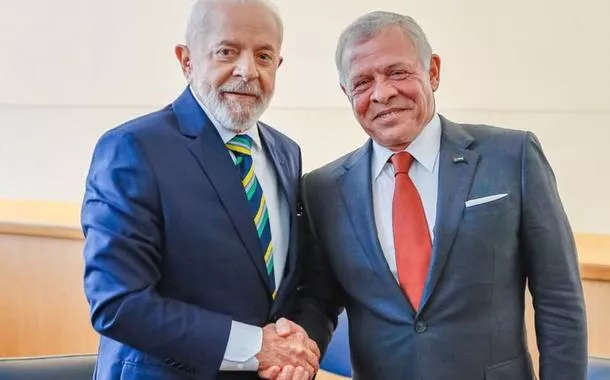 O presidente Lula e o Rei Abdullah II, da Jordânia