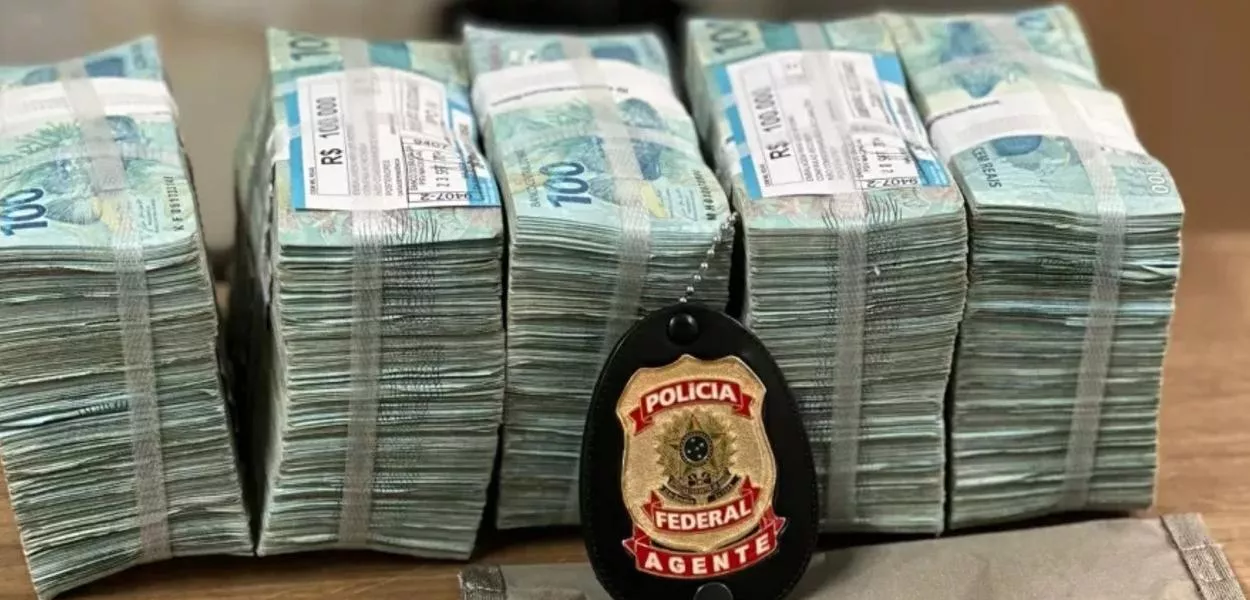 Dinheiro apreendido em operação da Polícia Federal