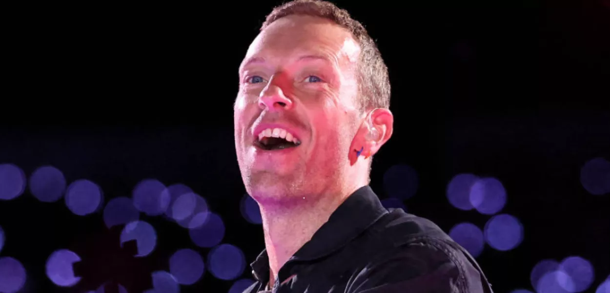 Chris Martin em show do Coldplay na Califórnia