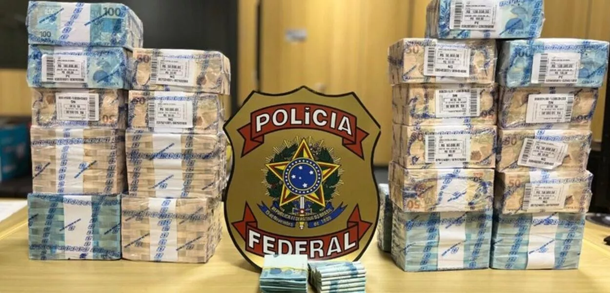 Dinheiro apreendido pela Polícia Federal