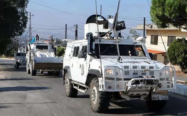 Veículos da Unifil são vistos em Marjayoun, no Líbano, perto da fronteira com Israel
11/10/2024
