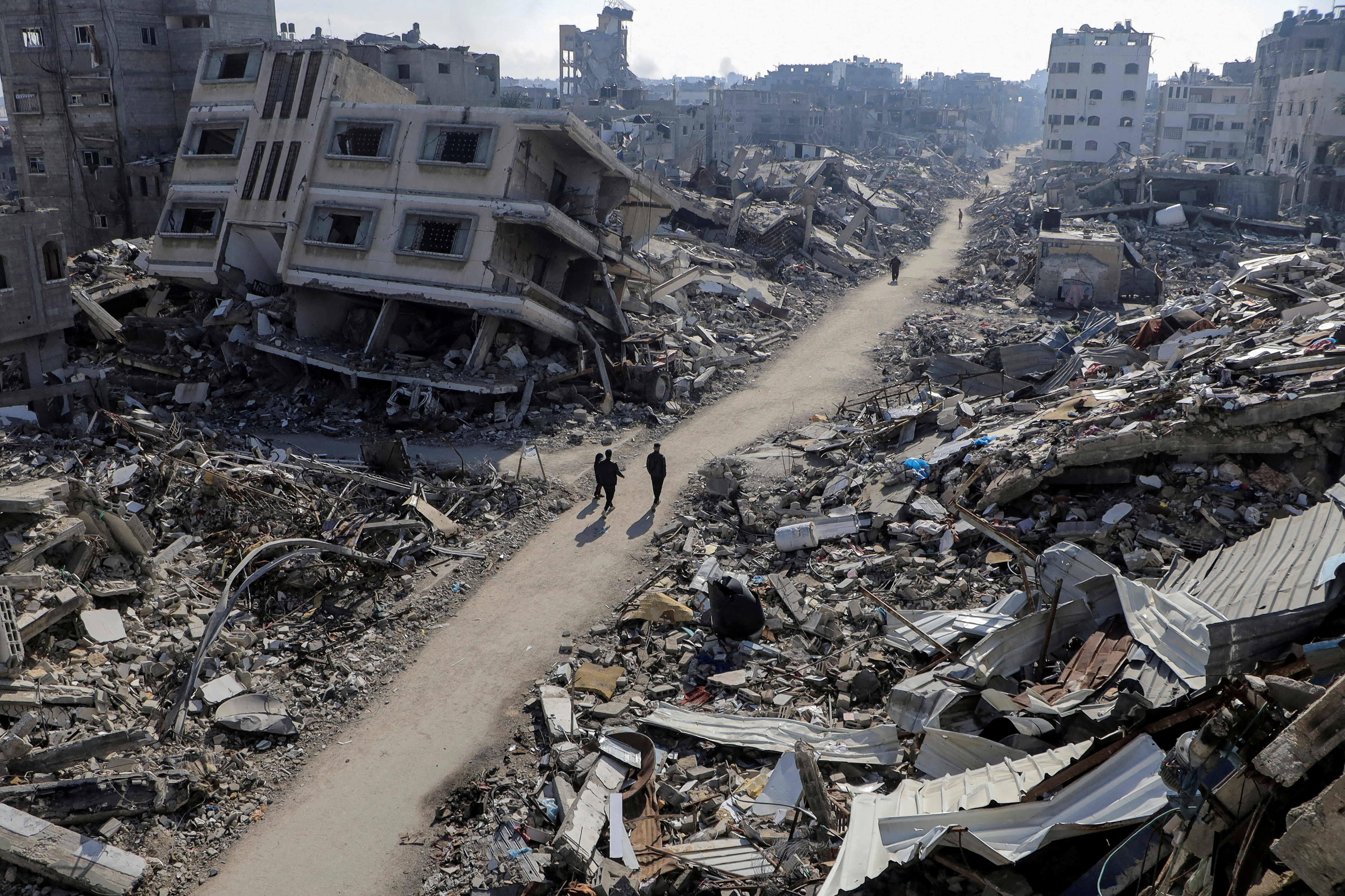 Prédios destruídos no campo de refugiados de Jabalia, no norte da Faixa de Gaza