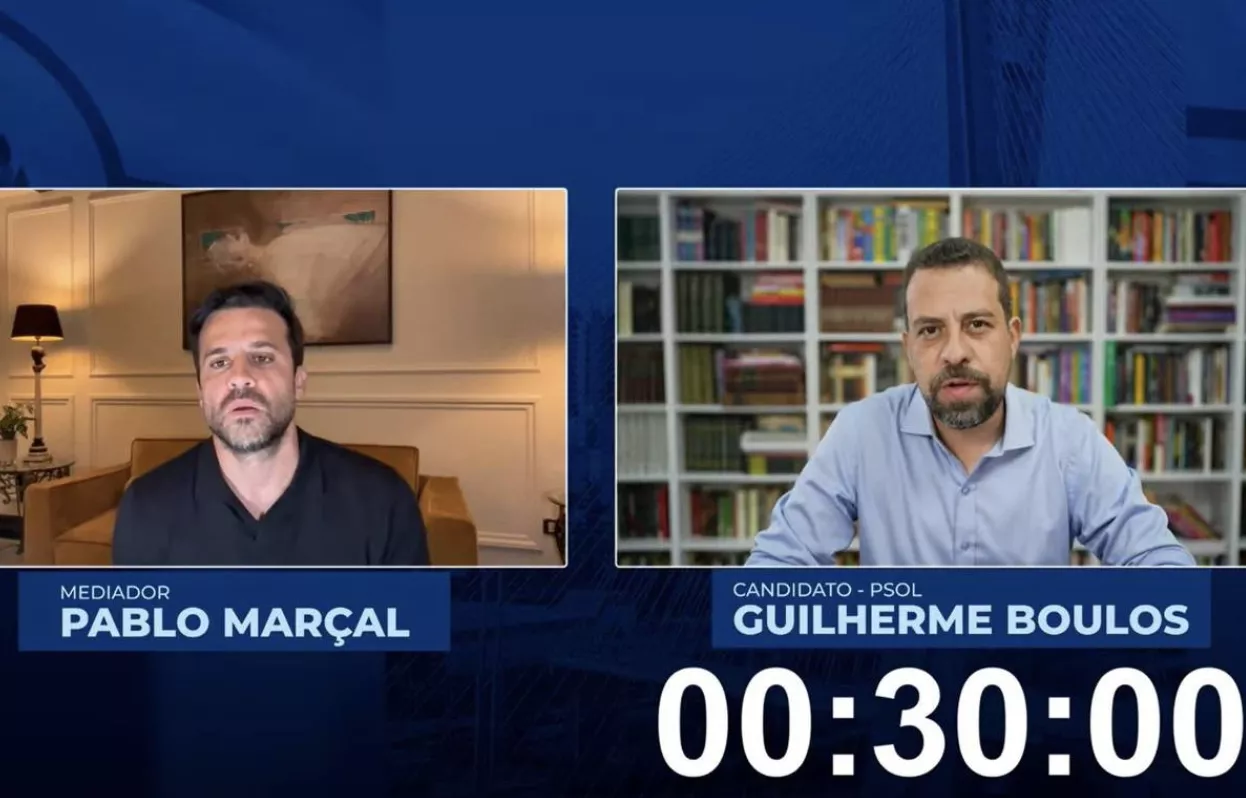 Pablo Marçal entreviasta Guilherme Boulos