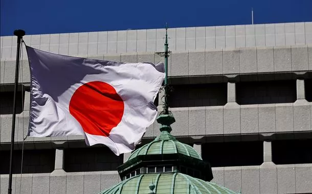 Bandeira no Banco Central do Japão