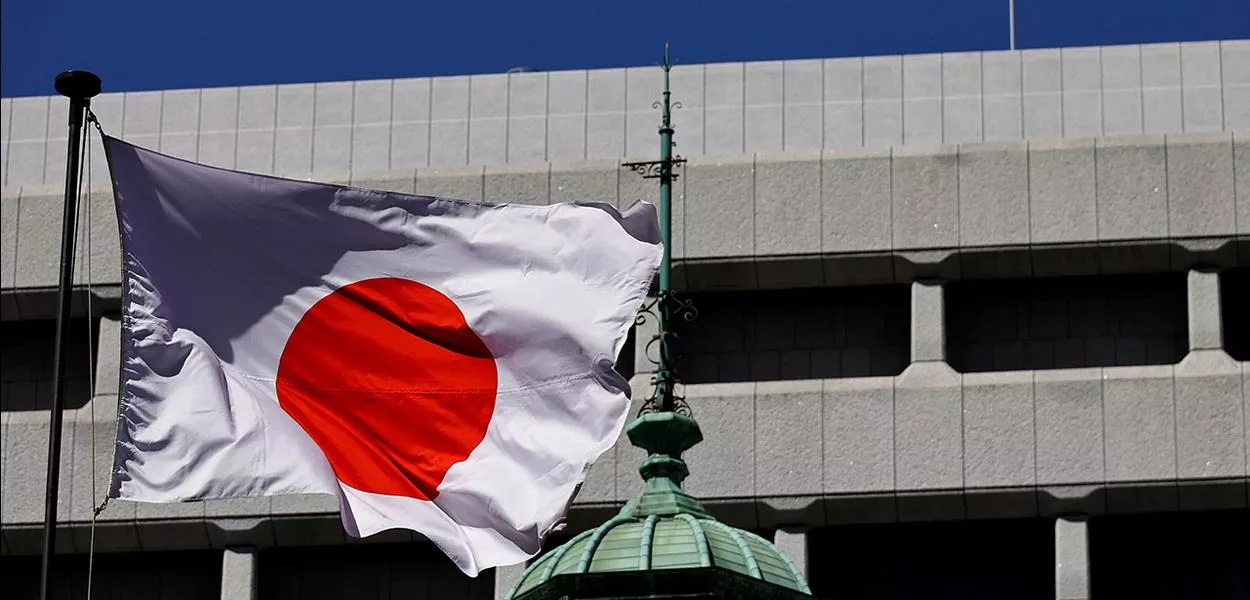 Bandeira no Banco Central do Japão