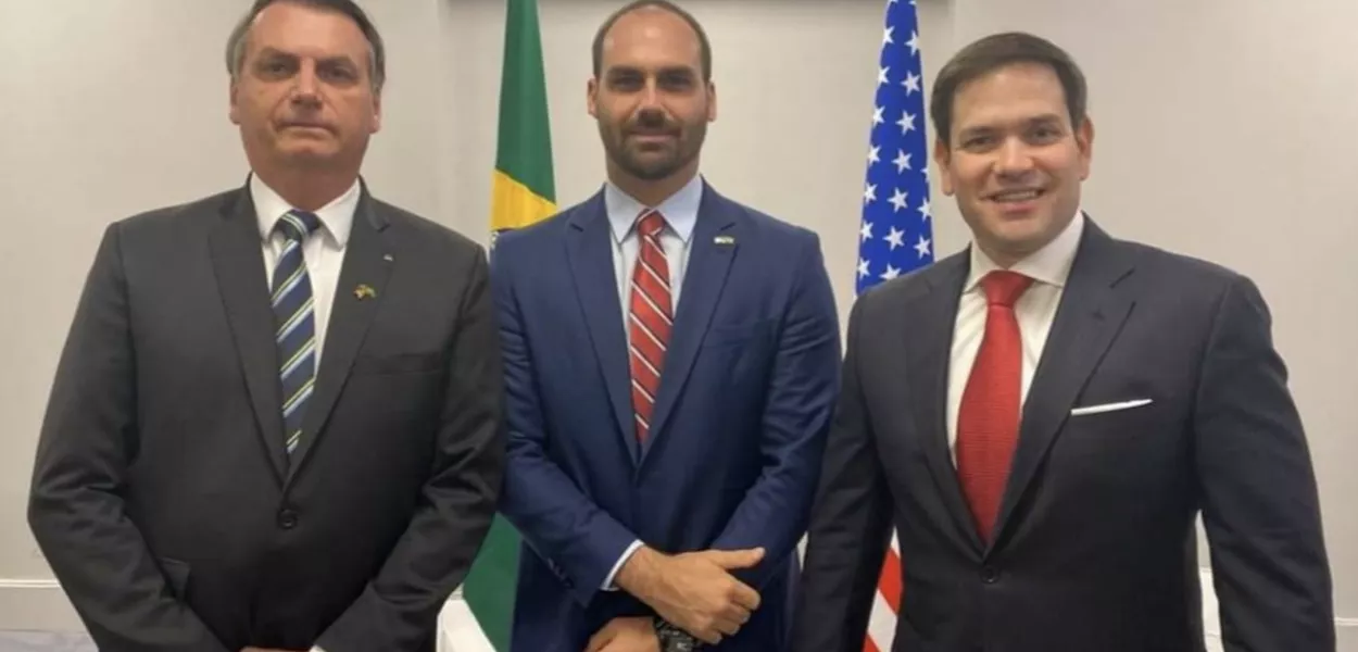 Jair Bolsonaro, Eduardo Bolsonaro e Marco Rubio