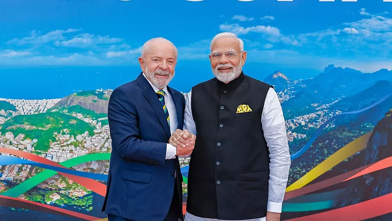 Presidente da República, Luiz Inácio Lula da Silva, e primeiro-ministro da Índia, Narendra Modi