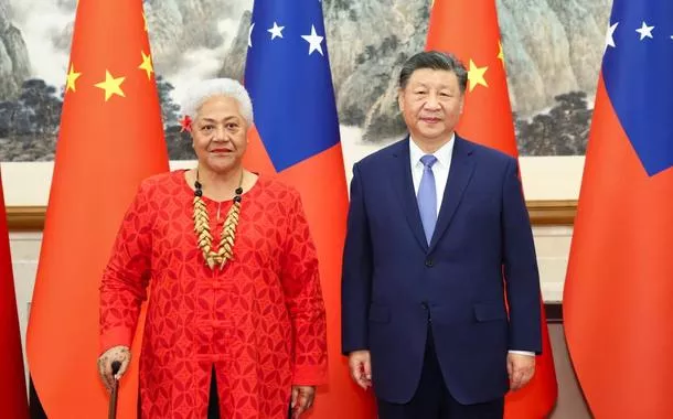 Xi Jinping reúne-se com primeira-ministra de Samoa, dizendo que China prioriza empoderamento dos países insulares do Pacífico