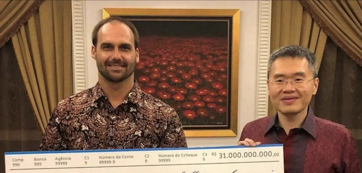 Eduardo Bolsonaro e Jackson Wijaya