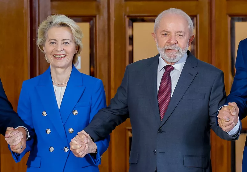 Presidente da República, Luiz Inácio Lula da Silva, e Ursula von der Leyen

 