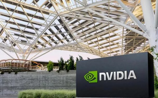 Logo da Nvidia na sede da empresa, em Santa Clara, na Califórnia
Maio/2022
