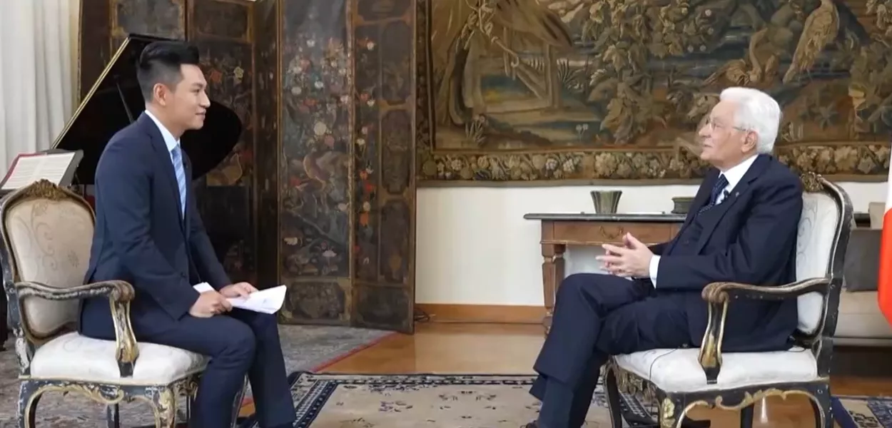 Presidente italiano concede entrevista exclusiva ao CMG