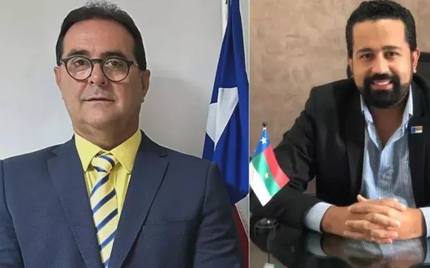 O vice-prefeito de Lauro de Freitas (BA), Vidigal Cafezeiro (Republicanos), e o secretário de Mobilidade Urbana de Vitória da Conquista (BA), Lucas Dias 