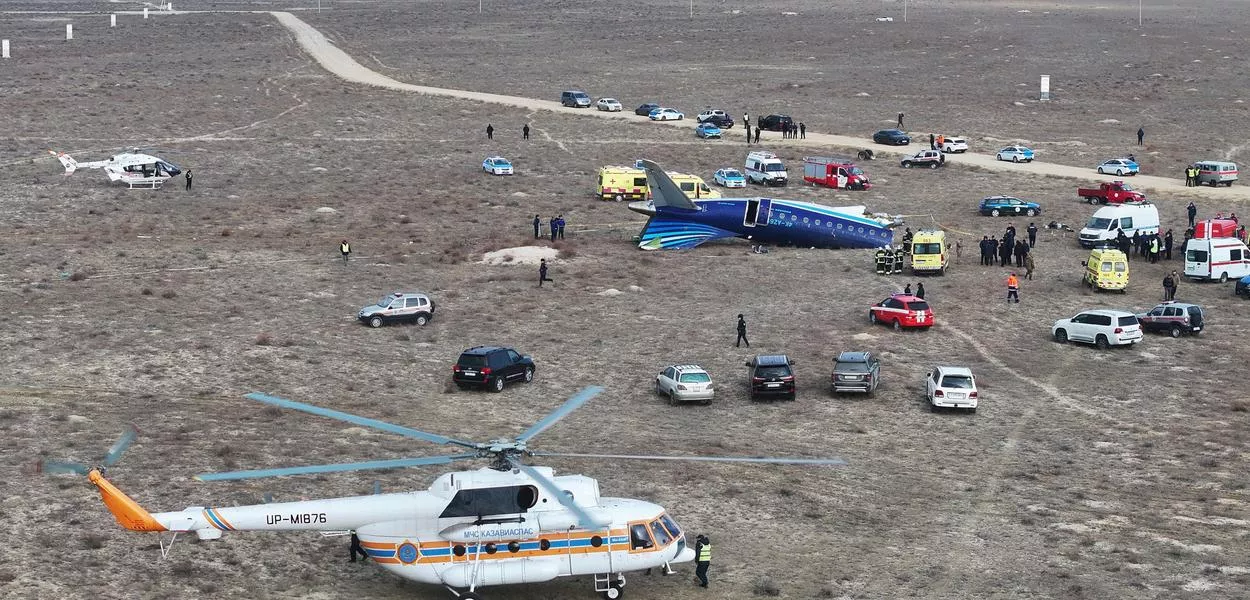 Local de queda de avião perto de Aktau
