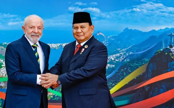 18.11.2024 - Presidente da República, Luiz Inácio Lula da Silva, com presidente indonésio, Prabowo Subianto, durante Cumprimentos aos líderes do G20. Rio de Janeiro - RJ Foto: Ricardo Stuckert/PR