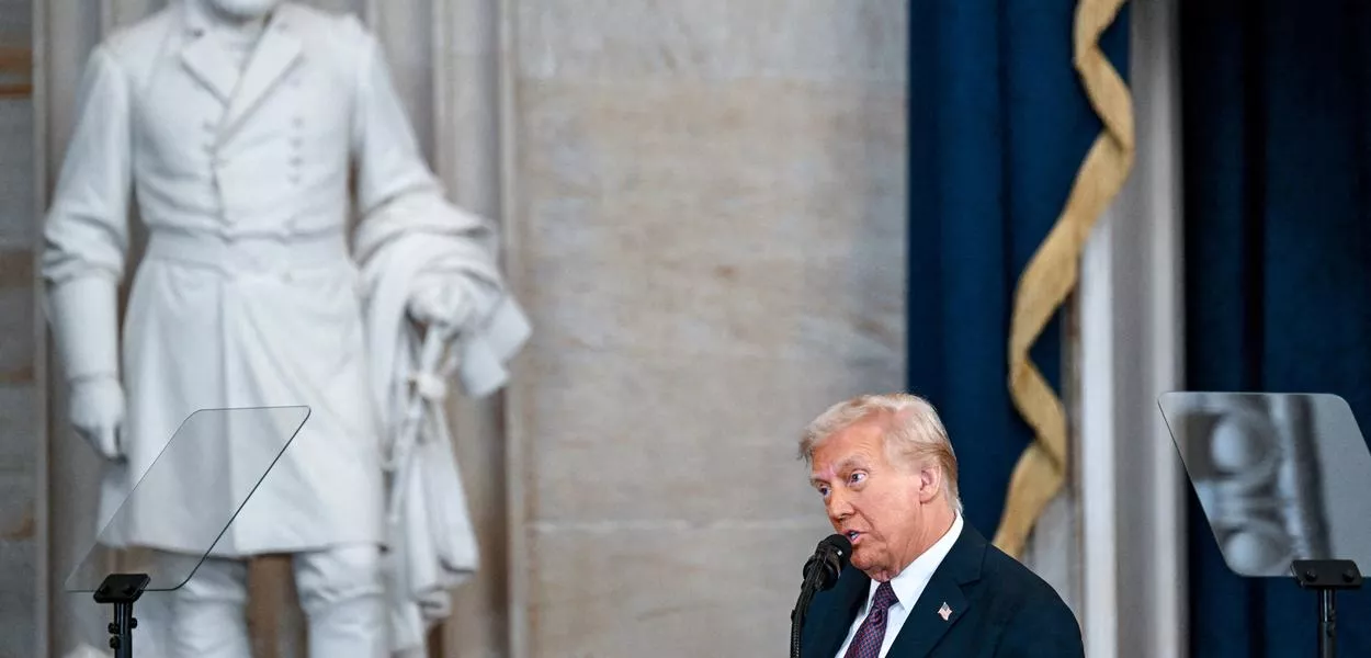 Presidente dos EUA, Donald Trump, discursa após tomar posse em Washington - 20/01/2025