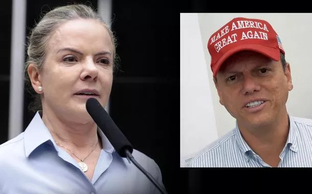 Gleisi Hoffmann e Tarcísio de Freitas