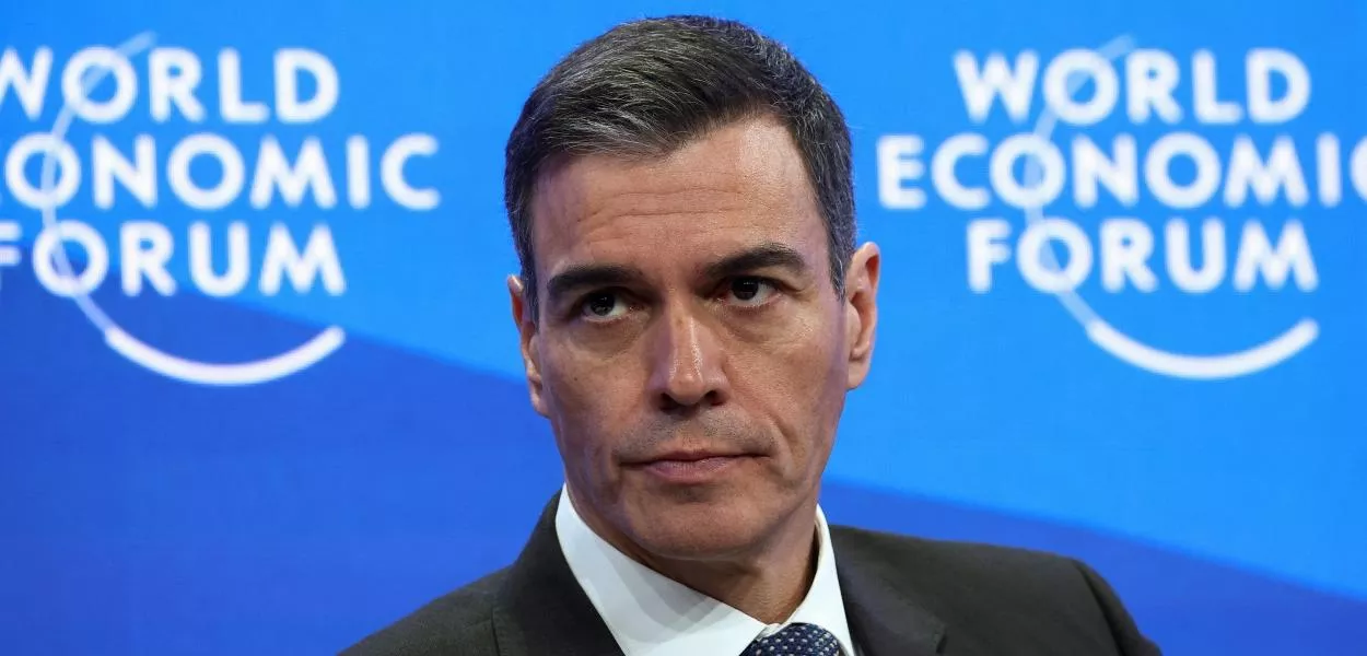 Primeiro-ministro da Espanha, Pedro Sánchez, participa do Fórum Econômico Mundial, em Davos, na Suíça