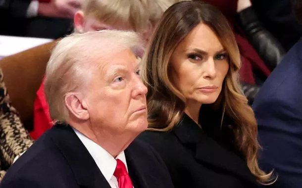 Donald Trump e a primeira-dama dos EUA Melania na Catedral Nacional de Washington
21/1/2025 
REUTERS/Kevin Lamarque