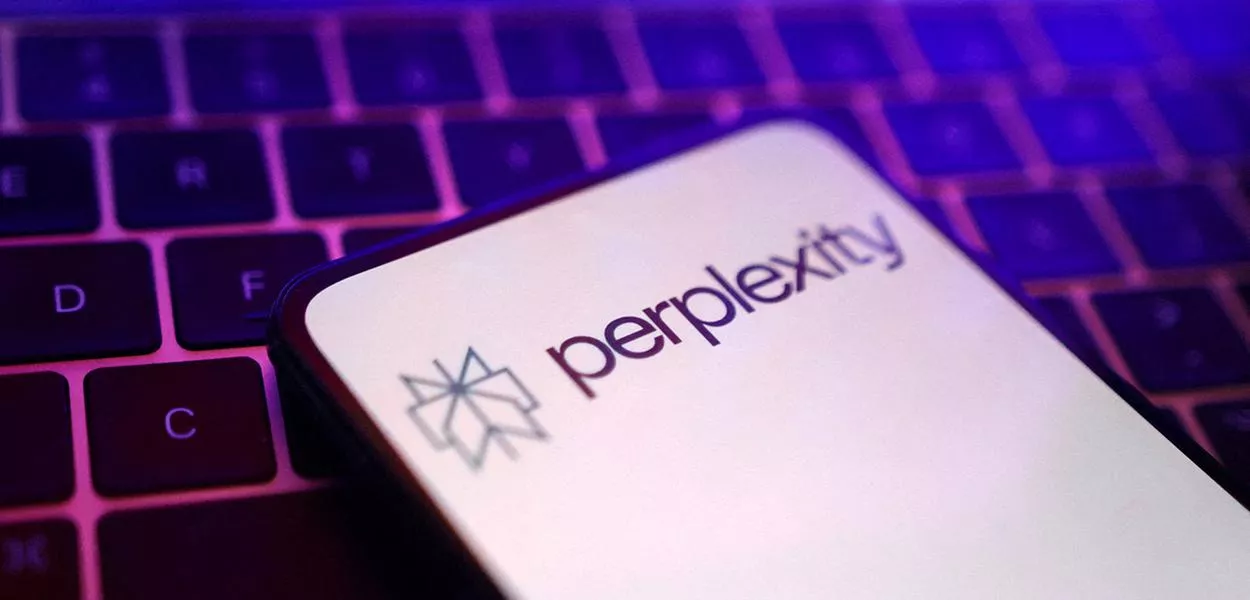 Imagem ilustrativa mostra logo da Perplexity AI