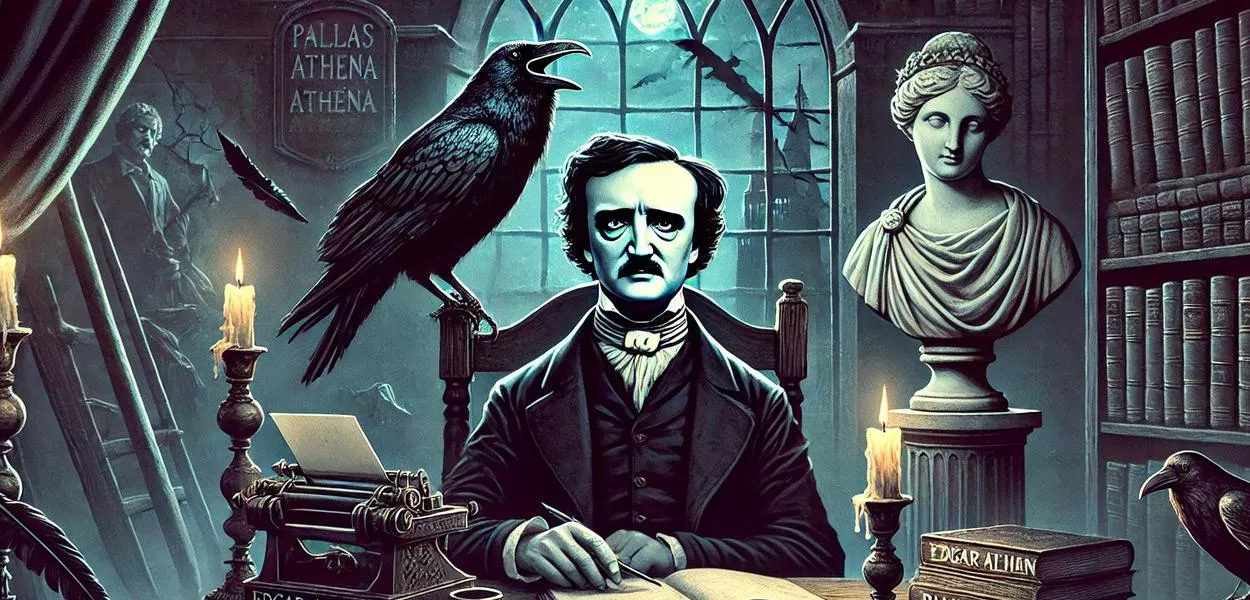 Ilustração para o poema "O Corvo", de Edgar Allan Poe