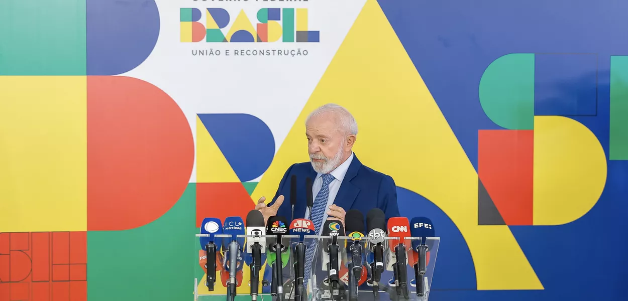 30.01.2025 - Presidente Luiz Inácio da Silva durante coletiva à imprensa, no Palácio do Planalto. Brasília - DF