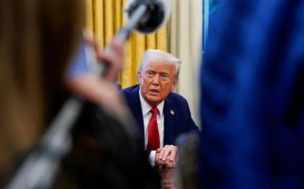 Presidente dos EUA, Donald Trump, na Casa Branca, em Washington - 03/02/2025