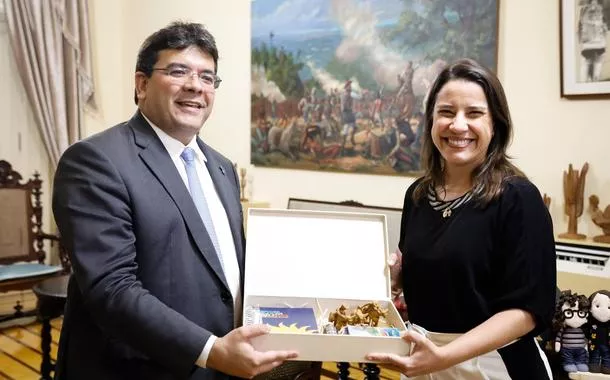 Raquel Lyra recebe Rafael Fonteles antes da posse na presidência do Consórcio Nordeste