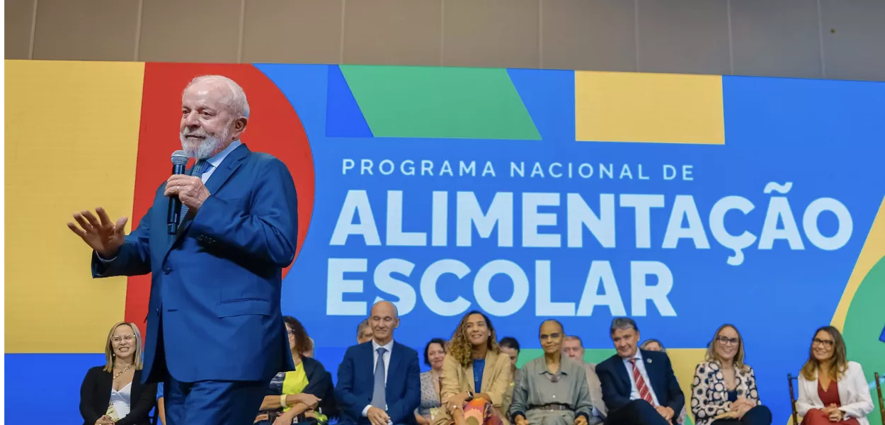04.02.2025 - Presidente Luiz Inácio Lula da Silva durante cerimônia de abertura do encontro do Programa Nacional de Alimentação Escolar (Pnae), no centro Internacional de Convenções do Brasil - Brasília - DF.