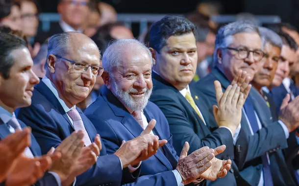 11.02.2025 - Abertura do Encontro de Novos Prefeitos e Prefeitas - Brasília (DF). Na foto, Hugo Motta, Geraldo Alckmin, Lula, Davi Alcolumbre e Alexandre Padilha