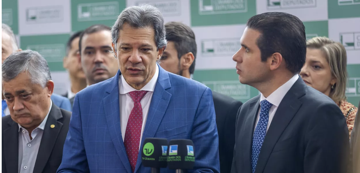 Fernando Haddad e Hugo Motta