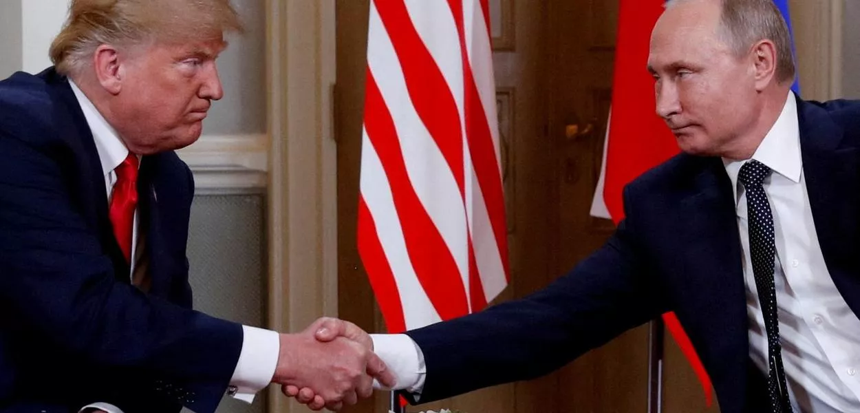 O presidente dos EUA, Donald Trump, e o presidente da Rússia, Vladimir Putin - 16/07/2018