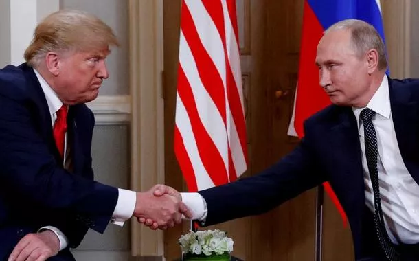 O presidente dos EUA, Donald Trump, e o presidente da Rússia, Vladimir Putin - 16/07/2018