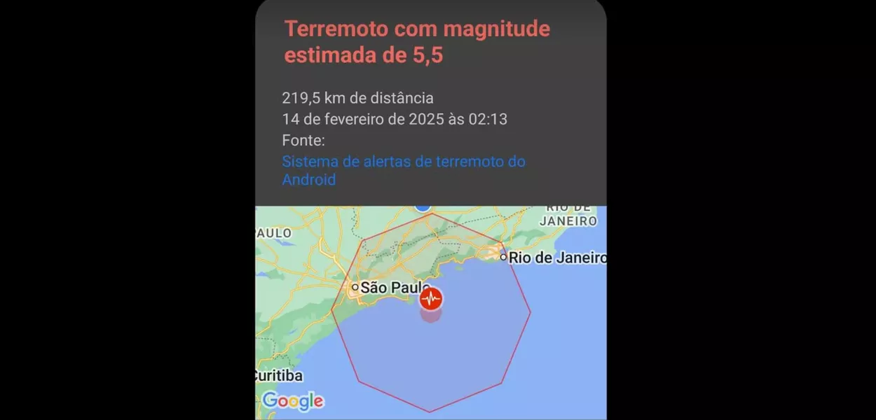 Moradores recebem alerta do Google de terremoto em Ubatuba