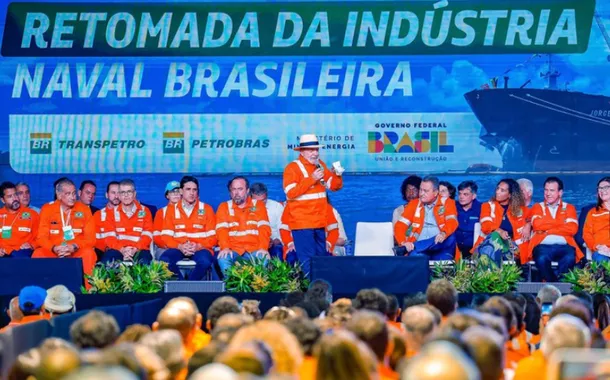 Presidente Luiz Inácio Lula da Silva na cerimônia de anúncio do Programa de Renovação da Frota Naval do Sistema Petrobras, em Angra dos Reis (RJ)