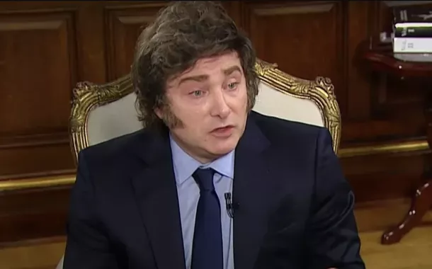 Milei durante entrevista à TV argentina