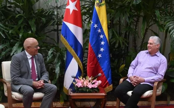 Díaz-Canel se reúne com Jorge Rodríguez, presidente da Assembleia Nacional da Venezuela; relações bilaterais se fortalecem