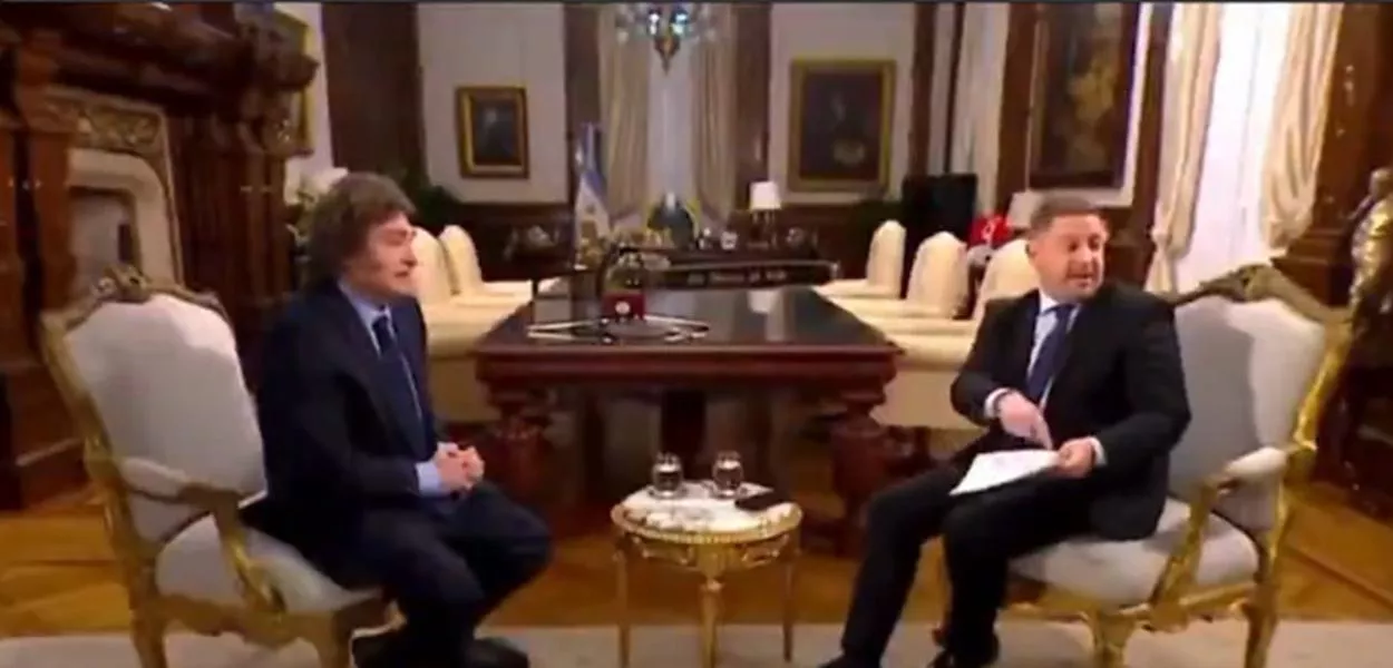Gravação revela que entrevista de Milei foi interrompida para evitar que ele se complicasse ainda mais