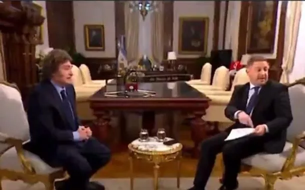 Gravação revela que entrevista de Milei foi interrompida para evitar que ele se complicasse ainda mais (vídeo)