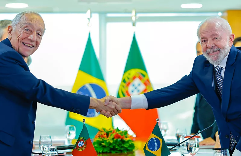 Presidente Luiz Inácio Lula da Silva, e Presidente da República Portuguesa, Marcelo Rebelo de Sousa