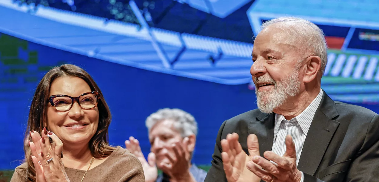 A primeira-dama Rosângela da Silva (Janja) e o presidente Lula