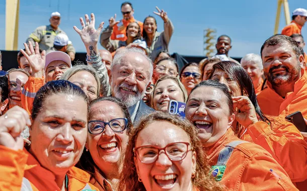 Lula e trabalhadores - Estaleiro Ecovix, Rio Grande (RS) - 24.02.2025