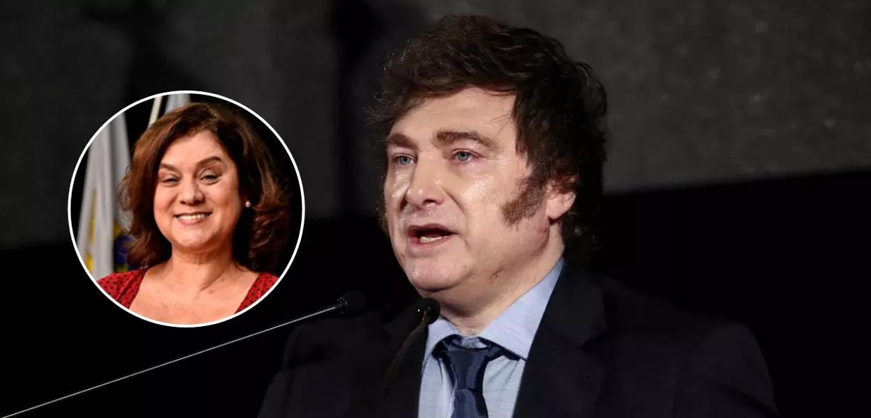 Tania Cristina Teixeira, presidenta da Cofecon, e Javier Milei