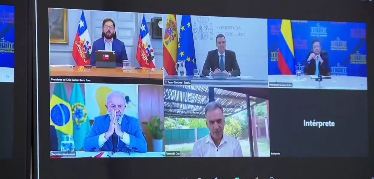 Reunião virtual do presidente Lula com líderes da Europa e América do Sul
